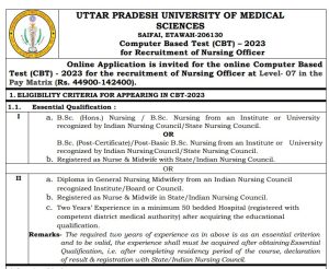 UPUMS Nursing Officer Recruitment 2023  