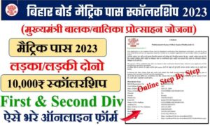 Bihar Board Matric Pass 10000 scholarship 2023 : प्रथम और दितीय श्रेणी से मैट्रिक उत्तीर्ण छात्राओं की प्रोत्साहन राशि ,Online Documents Etc.