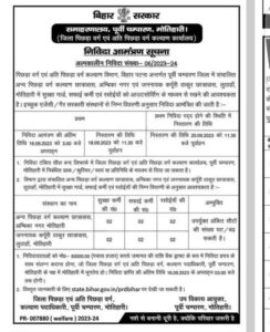 Bihar School Hostel Recruitment 2023  Notification