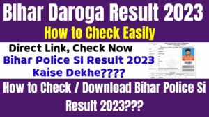 Bihar Sub Inspector PT Result Cut OFF 2024