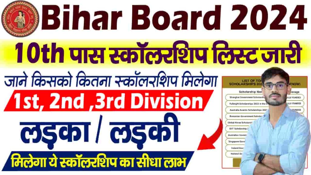 Bihar Board Matric Pass Scholarship 2024 List