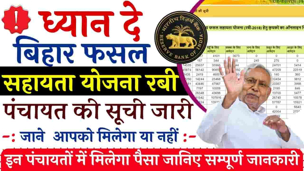 Bihar Fasal Bima Panchayat List 2024