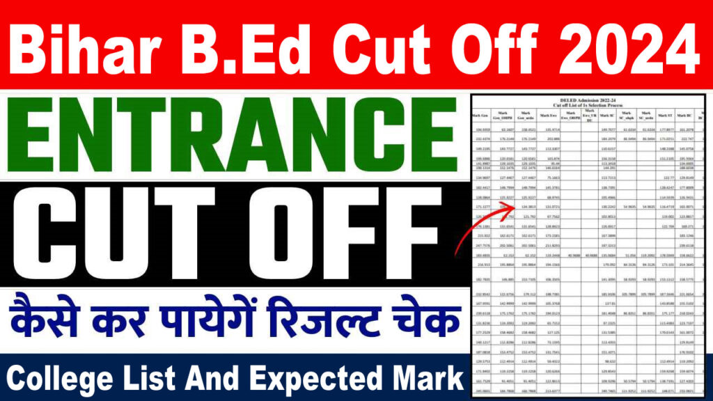 Bihar B.Ed Cut Off 2024 - Government College List And Expected Mark And Qualifying Marks Bihar B.Ed Cut Off 2024