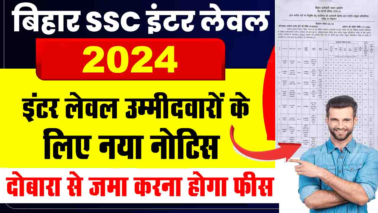 Bihar SSC Inter Level Vacancy Payment Update 2024