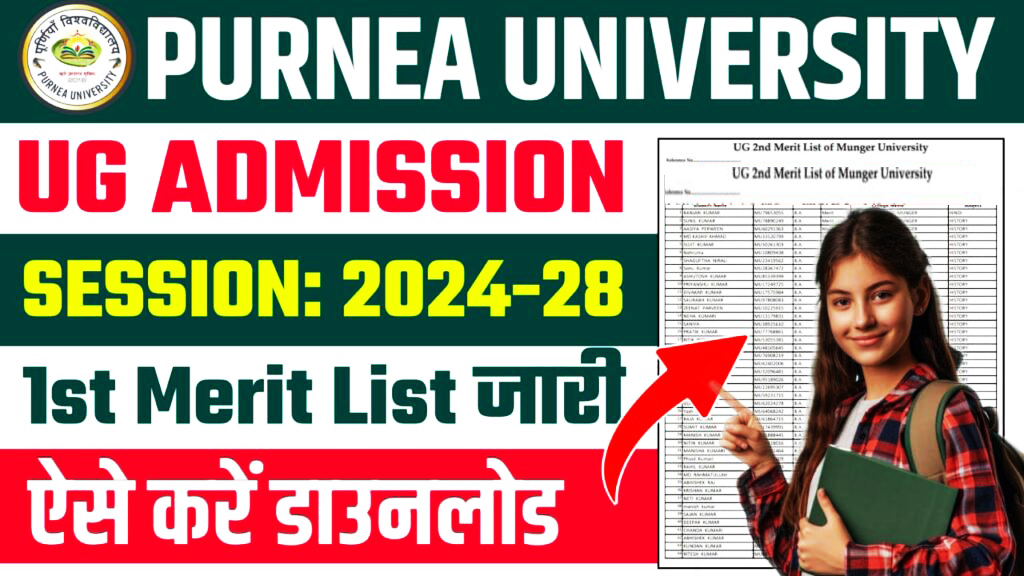 Purnea University UG 1st Merit List 2024
