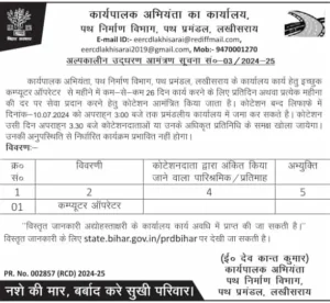 Bihar Computer Operator Recruitment 2024