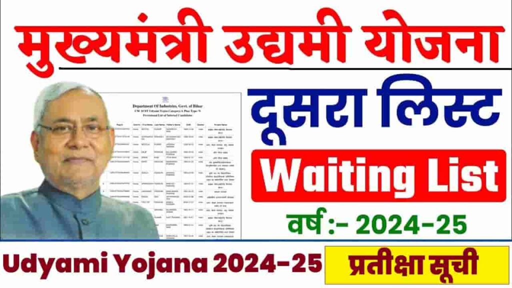 Bihar Udyami Yojana Waiting List 2024-25 - मुख्यमंत्री उद्यमी योजना के लिए जारी किया जाएगा दोबारा से सिलेक्शन लिस्ट, जाने क्या है पूरी रिपोर्ट Bihar Udyami Yojana Waiting List 2024-25