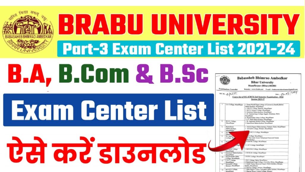 BRABU Part 3 Exam Center List 2021-24