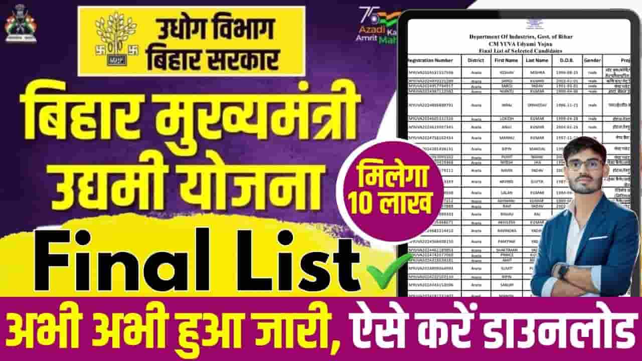 Bihar Udyami Yojana Selection List 2024