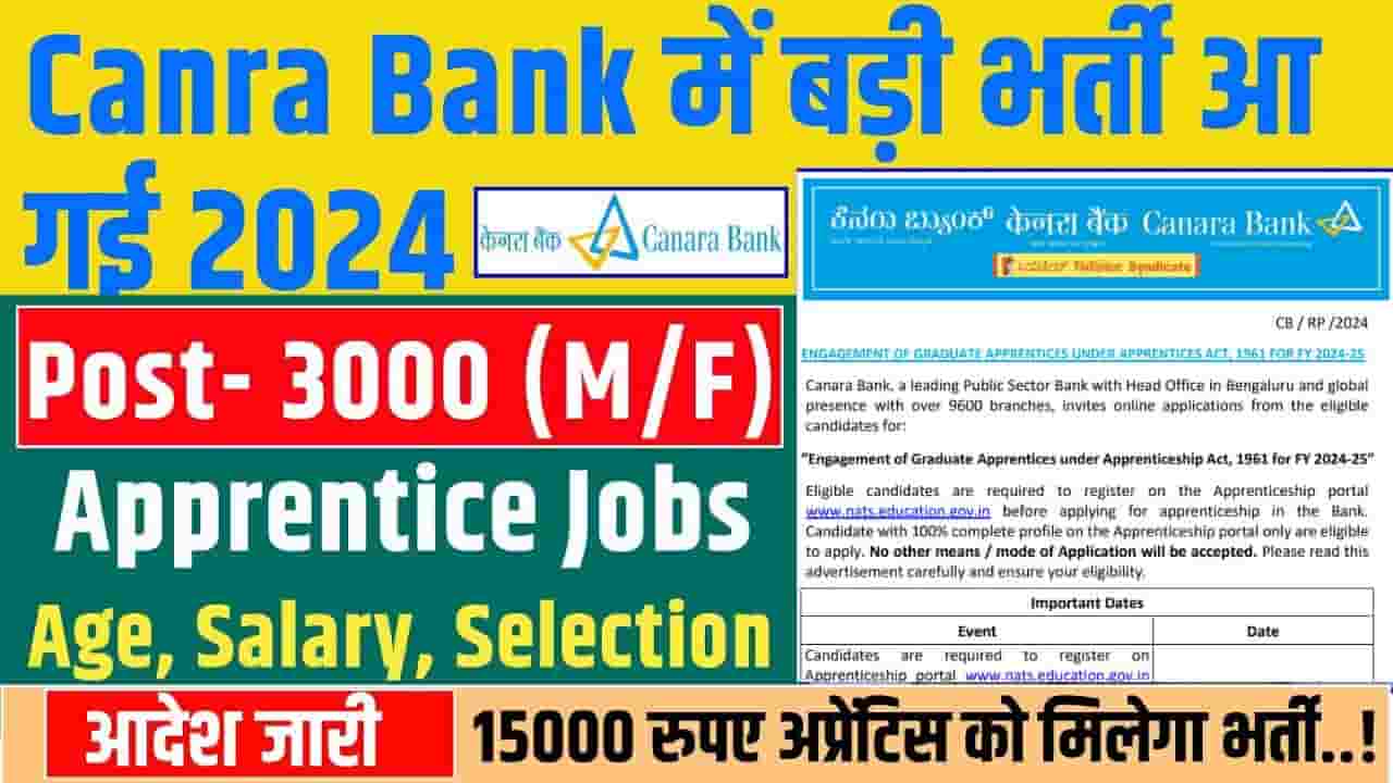 Canara Bank Apprentice Recruitment 2024
