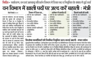 Bihar Forest Department Vacancy 2024 - वन विभाग में 1800 से अधिक रिक्त पदों पर जल्द ली जाएगी भर्ती, जारी किया गया निर्देश Forest Department Vacancy 2024