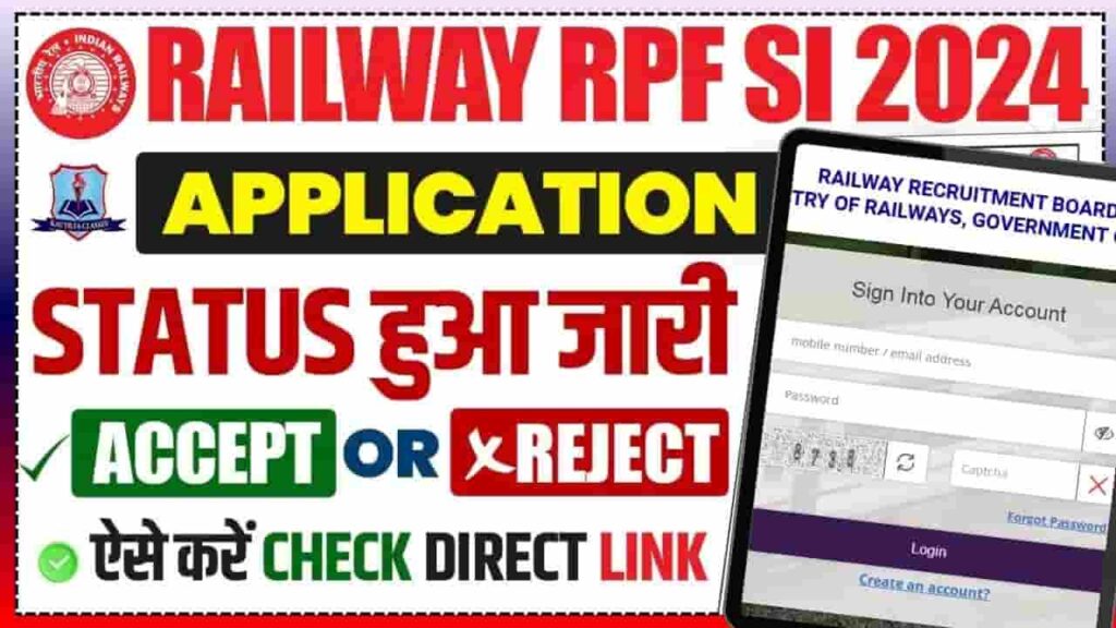 RPF SI Application Status 2024